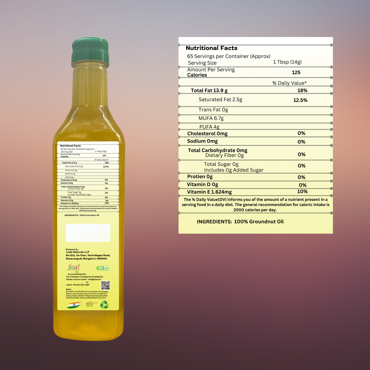 Wood Pressed | Groundnut Oil | Premium Quality Seeds | Cooking Oil | Once Extracted