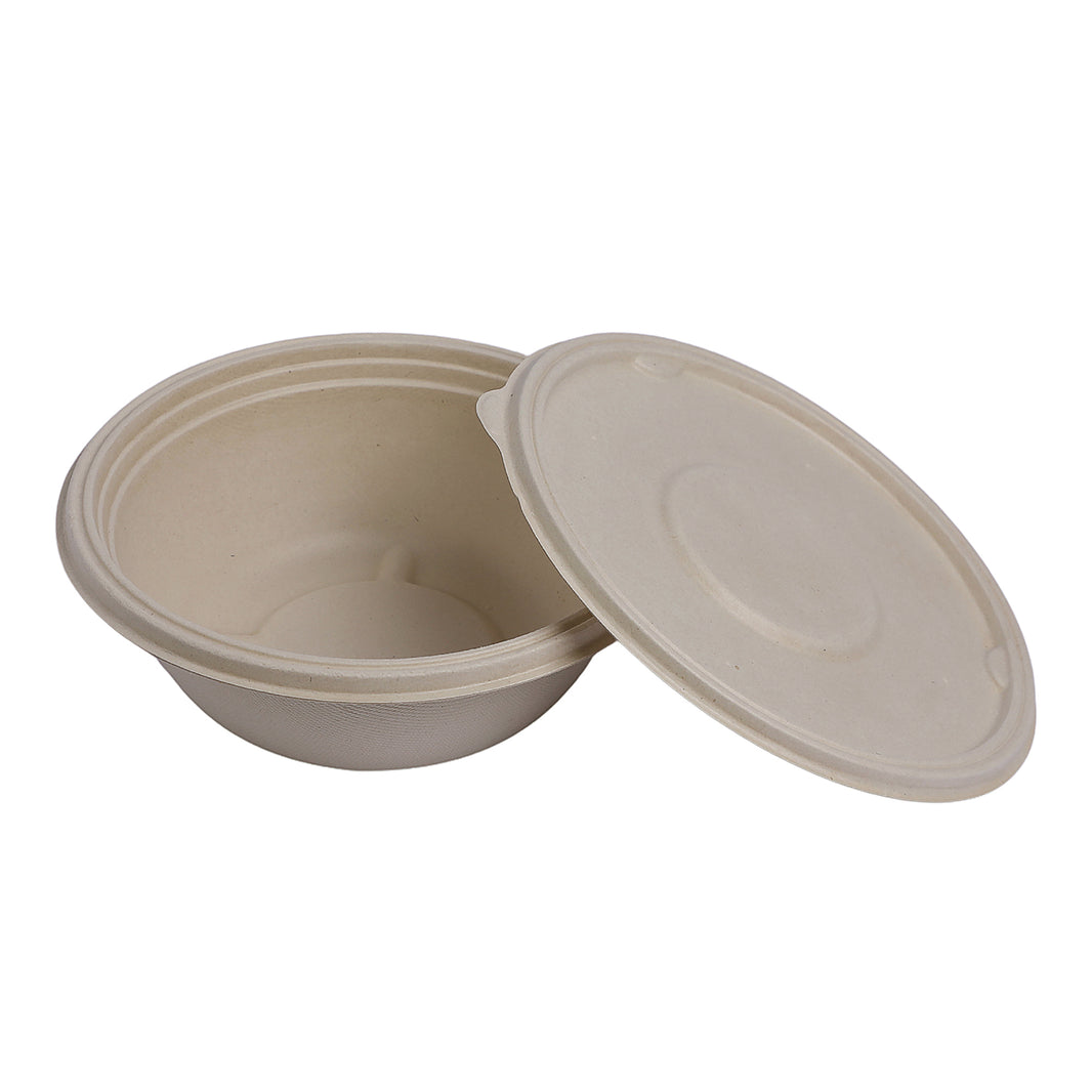 Bagasse Round Container with Anti-Leak Lid