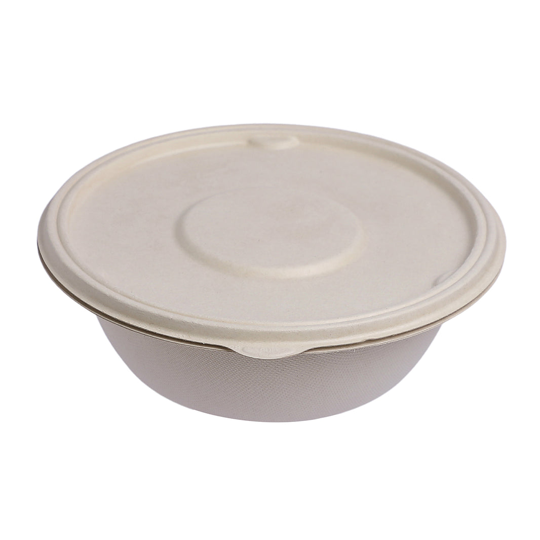 Bagasse Round Container with Anti-Leak Lid