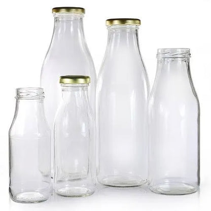 🥤 Glass Bottles with lid – Pure, Safe & Reusable Packaging